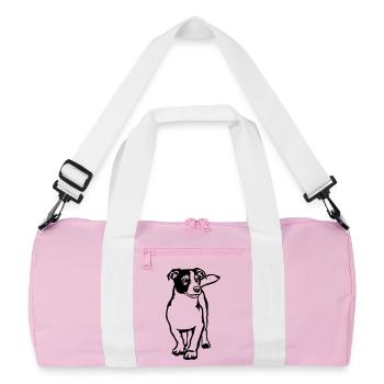 Jack Russell Terrier - Recycelte Duffel Bag - Rosa/Weiß - Vorne
