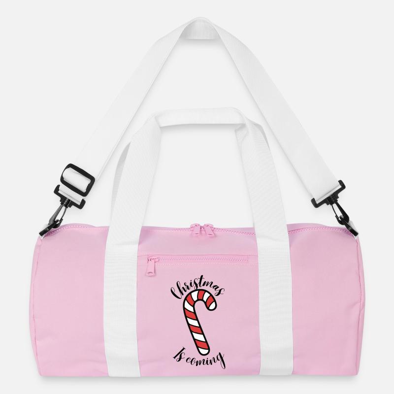Candy Canes Illustration Recycled Duffel Bag