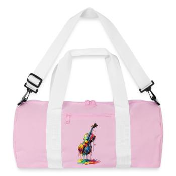 Violin with dripping paint - Recycled Duffel Bag - pink/white - Front