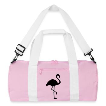 Flamingo silhouette trend - Recycled Duffel Bag - pink/white - Front