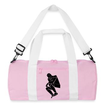 The thinker of triangles and squares - Recycled Duffel Bag - pink/white - Front