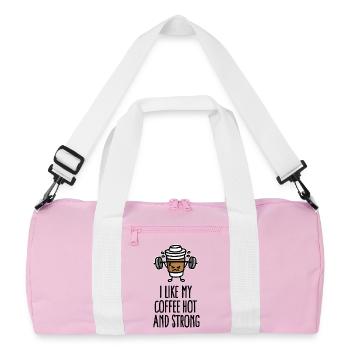 I like my coffee hot and strong - Sac de sport recyclé - rose/blanc - Devant