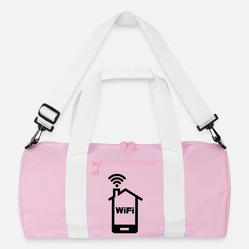 Smartphone Home Logo Home mit Text WIFI Recycelte Duffel Bag