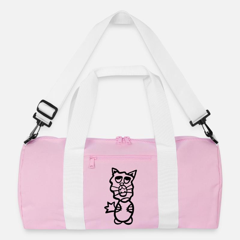 Katze cool und crazy mit Stencil - Silhouette Recycelte Duffel Bag