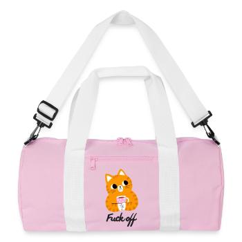 Chat agacé - Sac de sport recyclé - rose/blanc - Devant