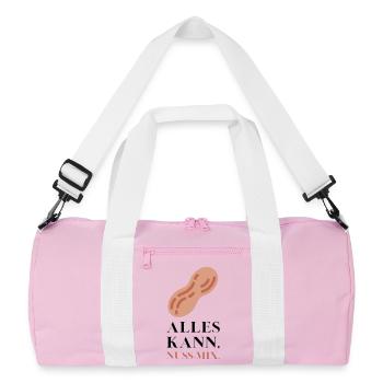 Alles kann Nuss Mix - Recycelte Duffel Bag - Rosa/Weiß - Vorne