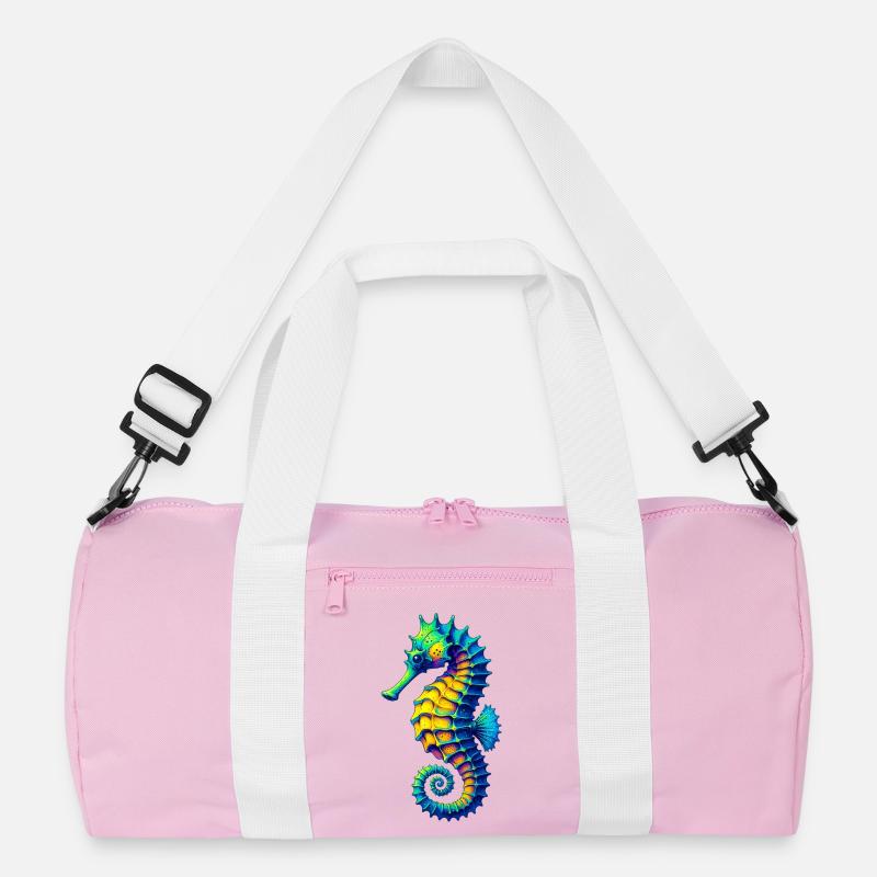 Seepferdchen - Recycelte Duffel Bag - Rosa/Weiß