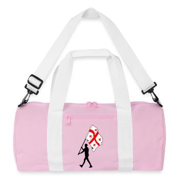 Drapeau Géorgie homme marchant - Sac de sport recyclé - rose/blanc - Devant