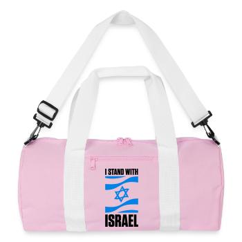 Stand With Israel Jerusalem Tel Aviv Star of David - Recycled Duffel Bag - pink/white - Front