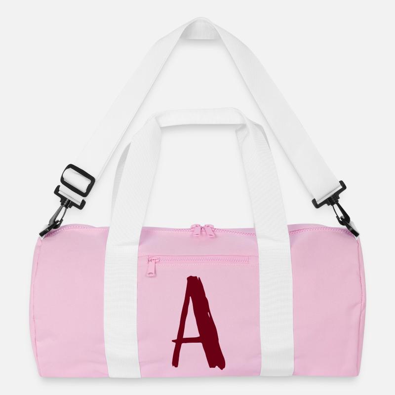 Abstraktes Kunstlogo in Rot Recycelte Duffel Bag