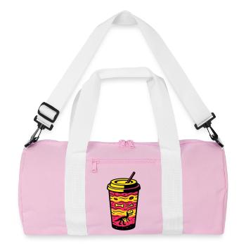 Matcha Dino Cup - Recycelte Duffel Bag - Rosa/Weiß - Vorne