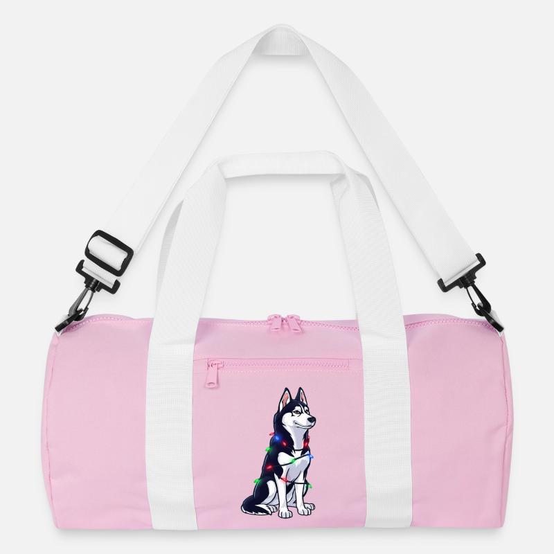 Husky Mit Weihnachtslichtern Recycelte Duffel Bag