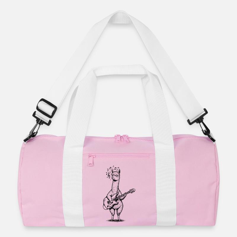 Guitar Playing Alpaca Art Recycled Duffel Bag