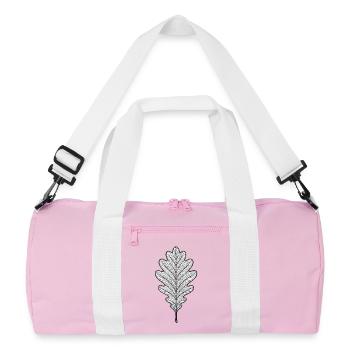 Motif en feuilles de chêne monochrome - Sac de sport recyclé - rose/blanc - Devant
