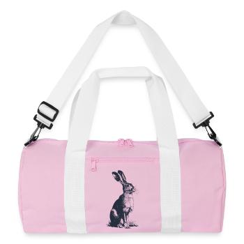 Vintage Bunny | Motif animalier de la forêt gravé en détail - Sac de sport recyclé - rose/blanc - Devant