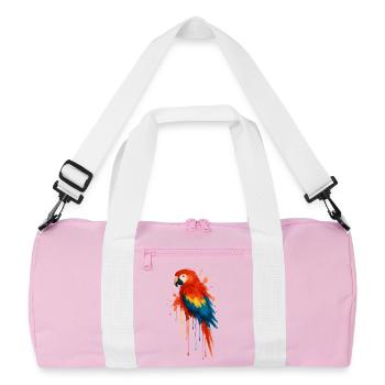 Perroquet Ara Watercolor Splash Art - Sac de sport recyclé - rose/blanc - Devant
