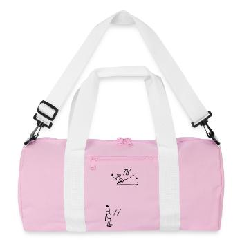 18 Year Old 18th Anniversary Gift - 18 Year Old - Recycled Duffel Bag - pink/white - Front