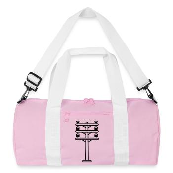Strommast - Recycelte Duffel Bag - Rosa/Weiß - Vorne