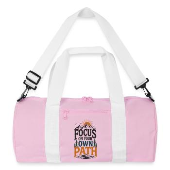 Focus your own path - Recycled Duffel Bag - pink/white - Front