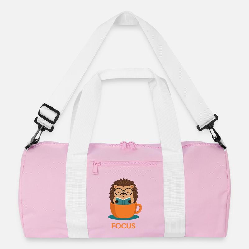Original studious cute hedgehog Recycled Duffel Bag