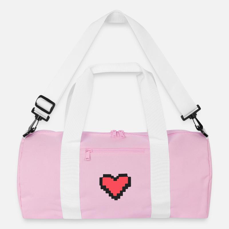 Pixel Art Herz Rot 8-Bit Retro Liebe	 Recycelte Duffel Bag