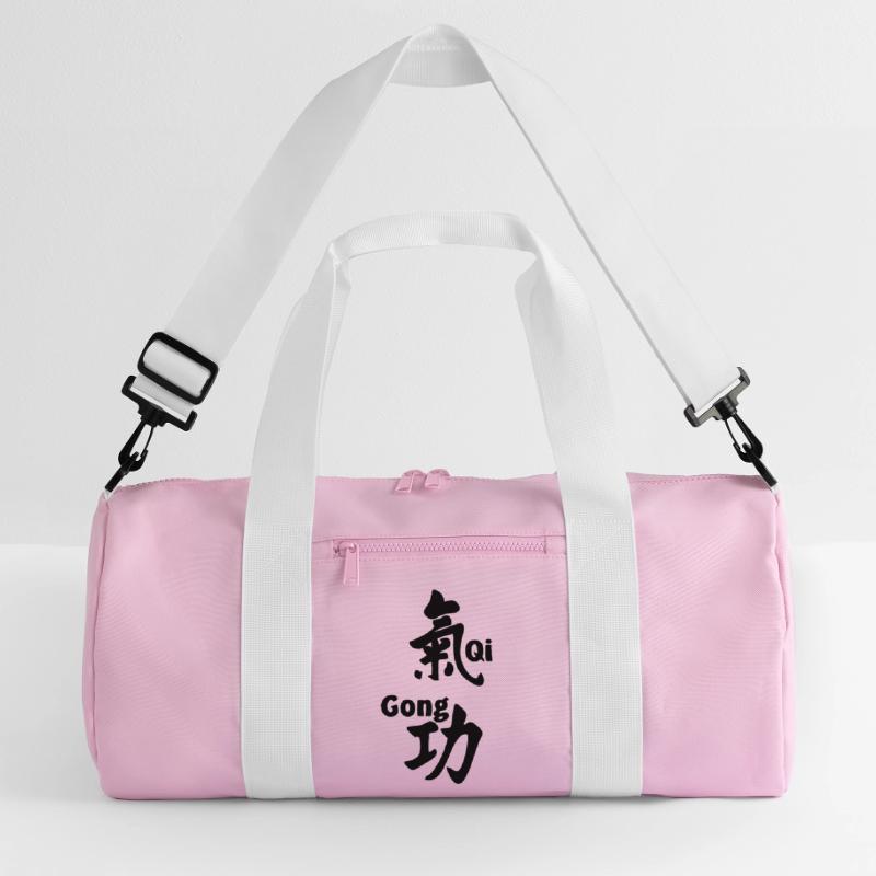 QI gong script with text vertical Recycled Duffel Bag
