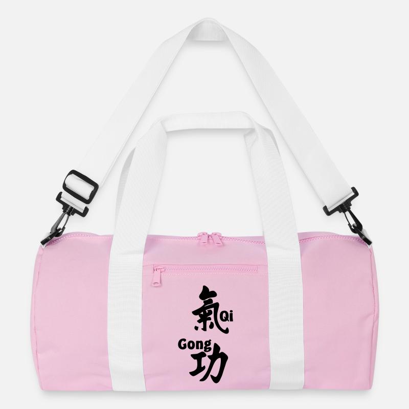 QI-Gong-Skript mit Text vertikal Recycelte Duffel Bag