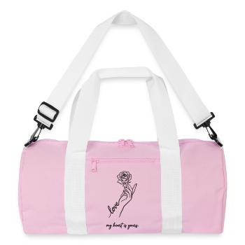 My Heart Is Yours - Valentine Rose Minimaliste - Sac de sport recyclé - rose/blanc - Devant