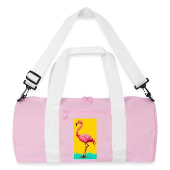 Flamingo - Recycelte Duffel Bag - Rosa/Weiß - Vorne
