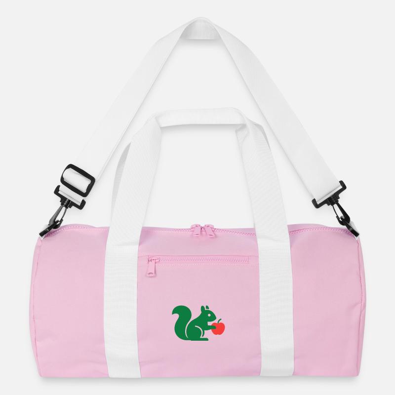 Grünes Eichhörnchen mit Apfel Recycelte Duffel Bag