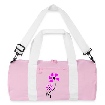 Fantaisie de fleur - Sac de sport recyclé - rose/blanc - Devant