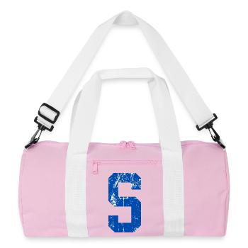 Lettre s sport rétro  - Sac de sport recyclé - rose/blanc - Devant