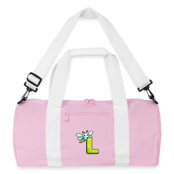 L pour Libellule - Sac de sport recyclé - rose/blanc - Devant