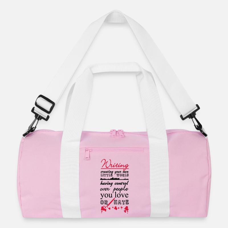 Writing - Recycled Duffel Bag - pink/white