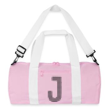 J Buchstabe Punkte Raster - Recycelte Duffel Bag - Rosa/Weiß - Vorne