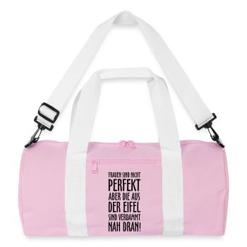 Die Frauen aus der Eifel - Recycelte Duffel Bag - Rosa/Weiß - Vorne