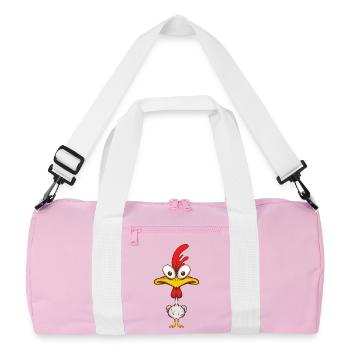 Expressive cartoon with big eyes - Recycled Duffel Bag - pink/white - Front