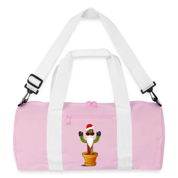 funny Santa Claus cactus for Christmas - Recycled Duffel Bag - pink/white - Front
