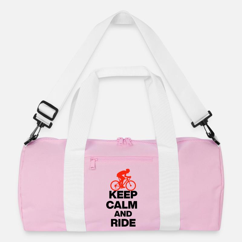 KEEP CALM AND RIDE! REENNRAD & PETON GIFT blak Recycled Duffel Bag