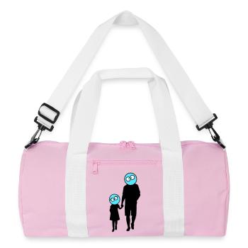 Silhouette familiale Chers enfants Parents Maman Papa - Sac de sport recyclé - rose/blanc - Devant