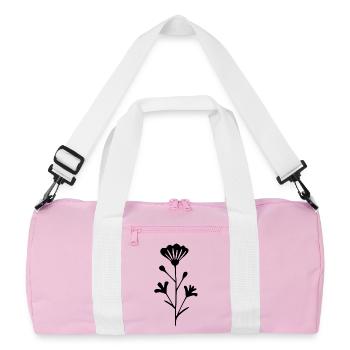 Fleurs noires Fleurs en fleur Fleurs sauvages Herbes - Sac de sport recyclé - rose/blanc - Devant
