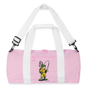 Pêcheur de grenouilles - Sac de sport recyclé - rose/blanc - Devant