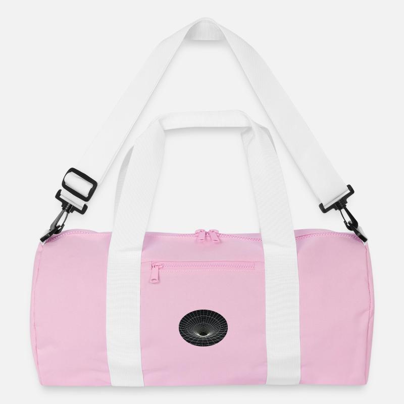 Vortex Grid Wormhole - Recycled Duffel Bag - pink/white