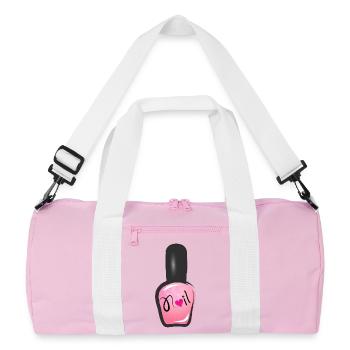 rosa Nagellack im Graffiti Stil mit Herz - Recycelte Duffel Bag - Rosa/Weiß - Vorne