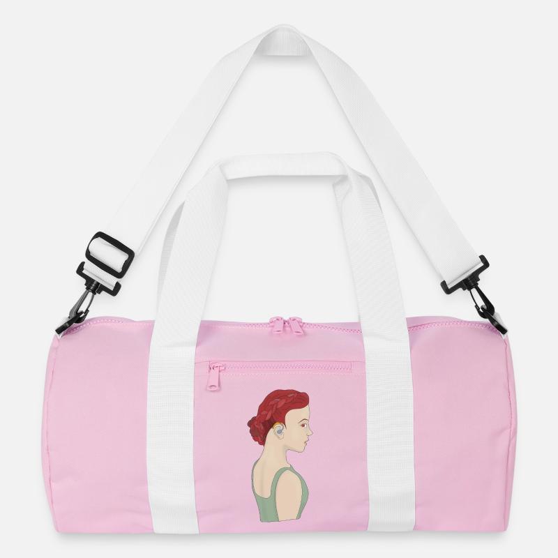 Mädchen mit einem Hörgerät - Recycelte Duffel Bag - Rosa/Weiß