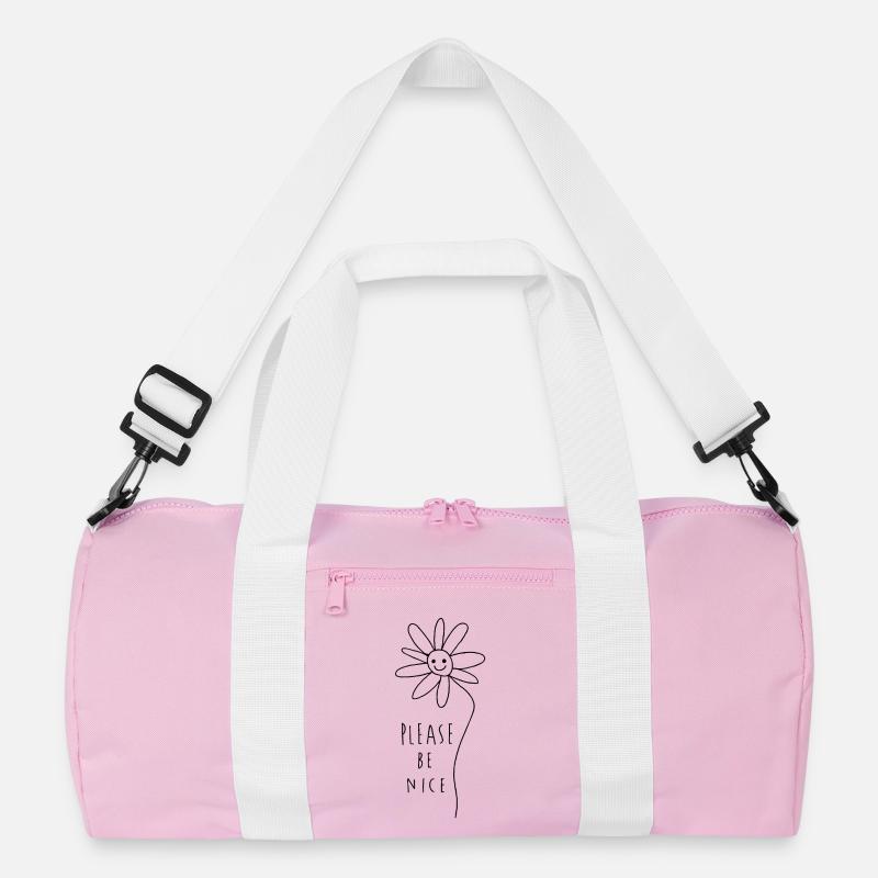 Please be nice – Freundliches Minimal Statement Recycelte Duffel Bag