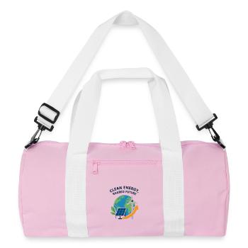Planet Power: Clean Energy Globe - Recycled Duffel Bag - pink/white - Front
