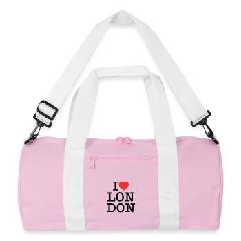 I Heart Art Red Typography - Recycled Duffel Bag - pink/white - Front