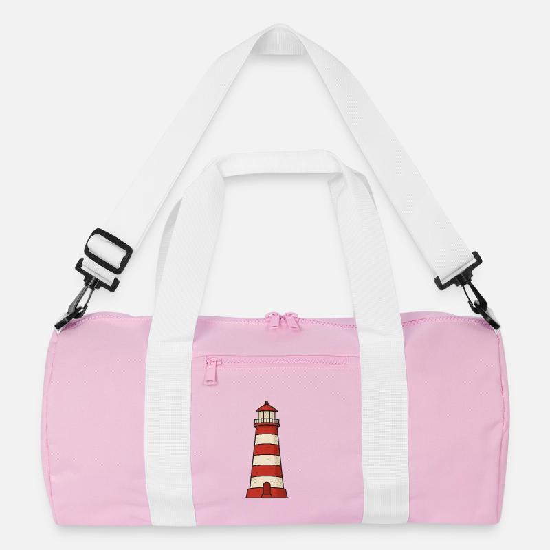 Leuchtturm - Recycelte Duffel Bag - Rosa/Weiß