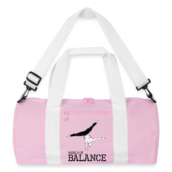 hand balance handstand calisthenics sport athlete - Recycled Duffel Bag - pink/white - Front